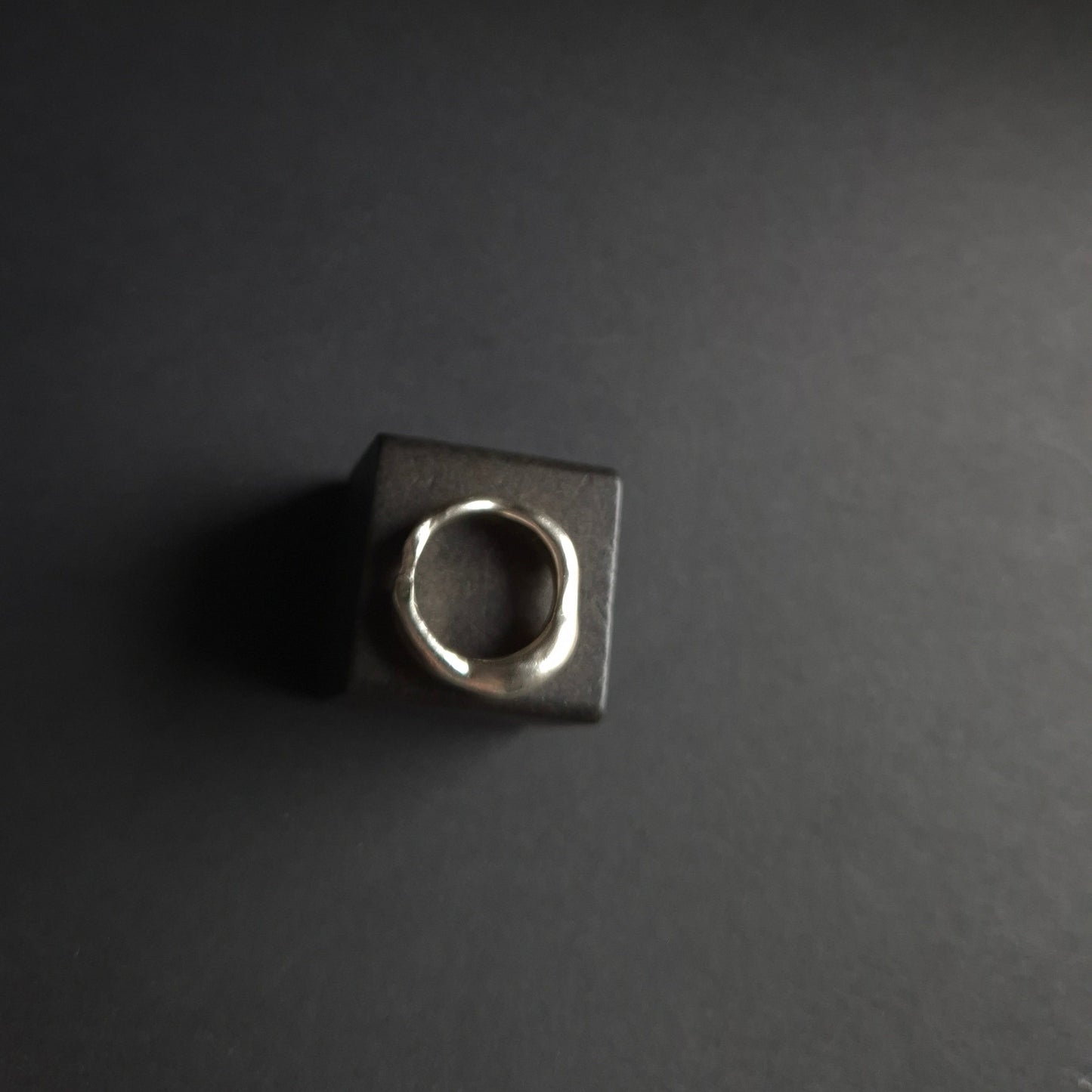 Sculptural silver blob ring