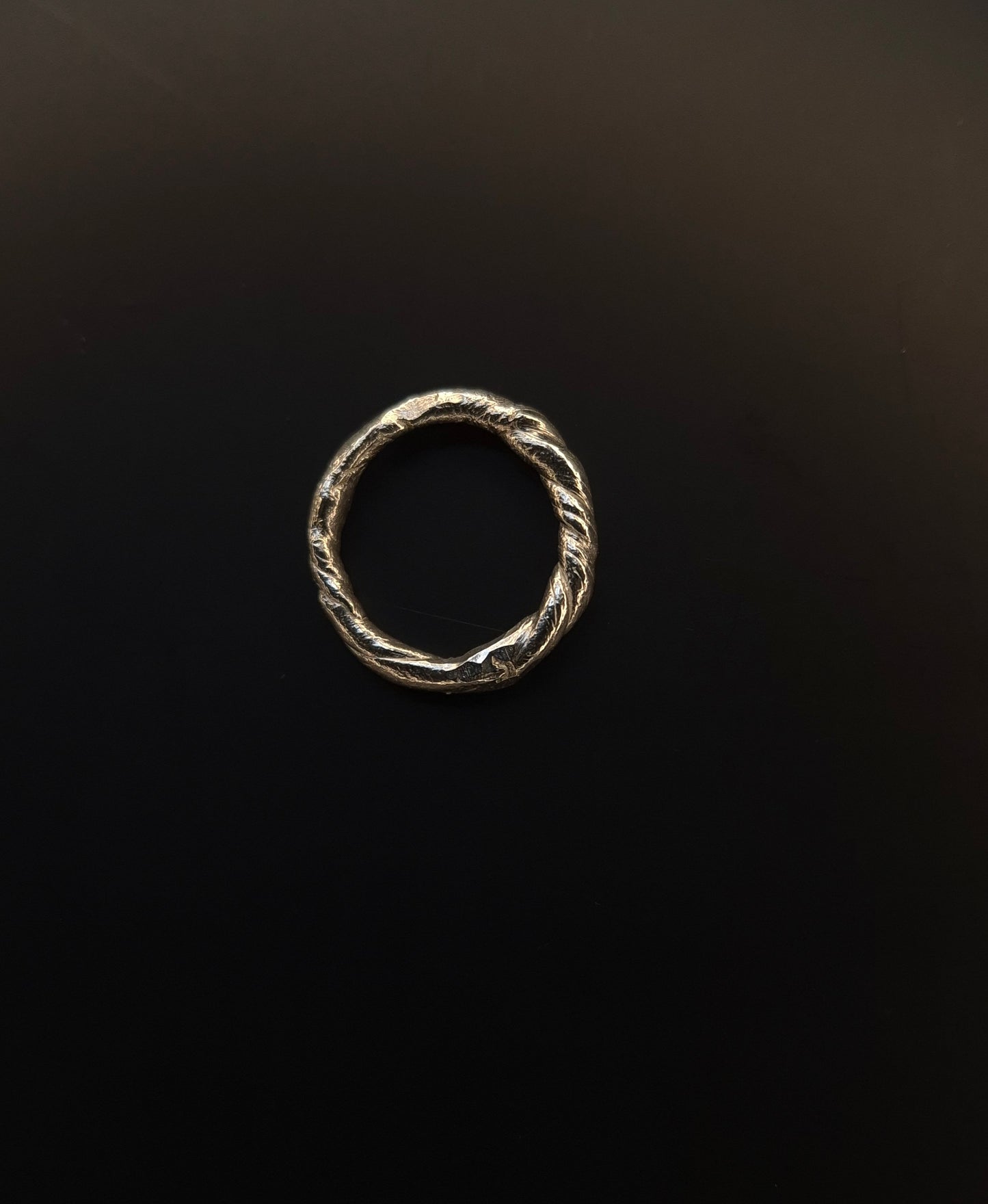 Textural twisted silver ring n°019 size 45