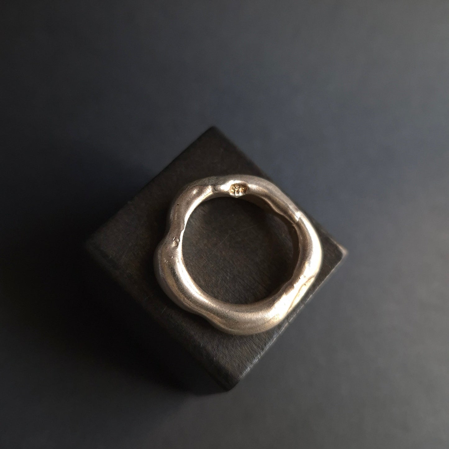 Sculptural silver blob ring