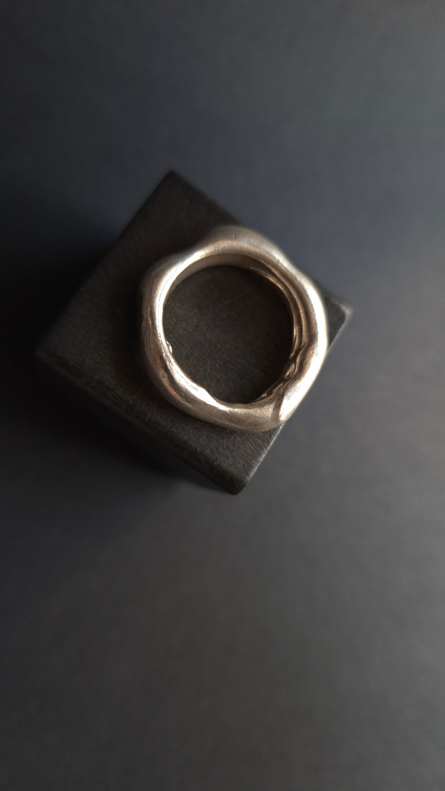 Sculptural silver blob ring
