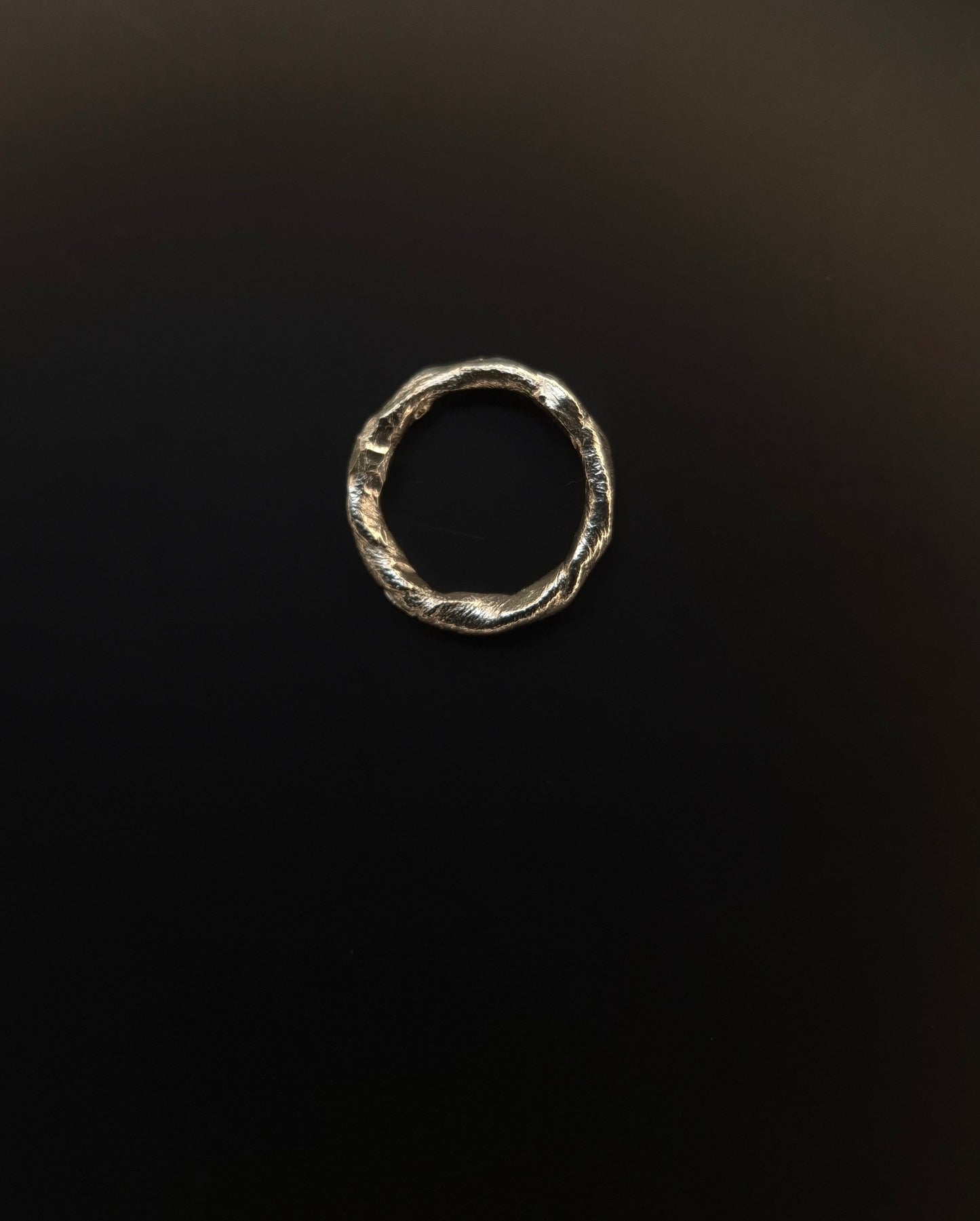 Textural twisted silver ring n°018 size 45