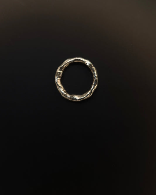 Textural twisted silver ring n°018 size 45