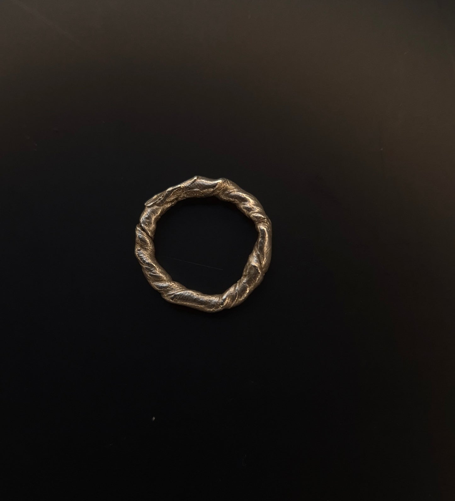Textural twisted silver ring n°019 size 45