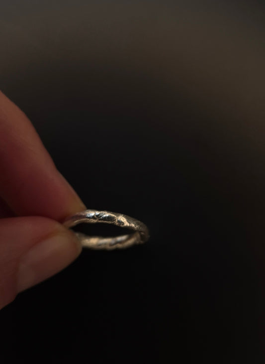 Textural twisted silver ring n°019 size 45