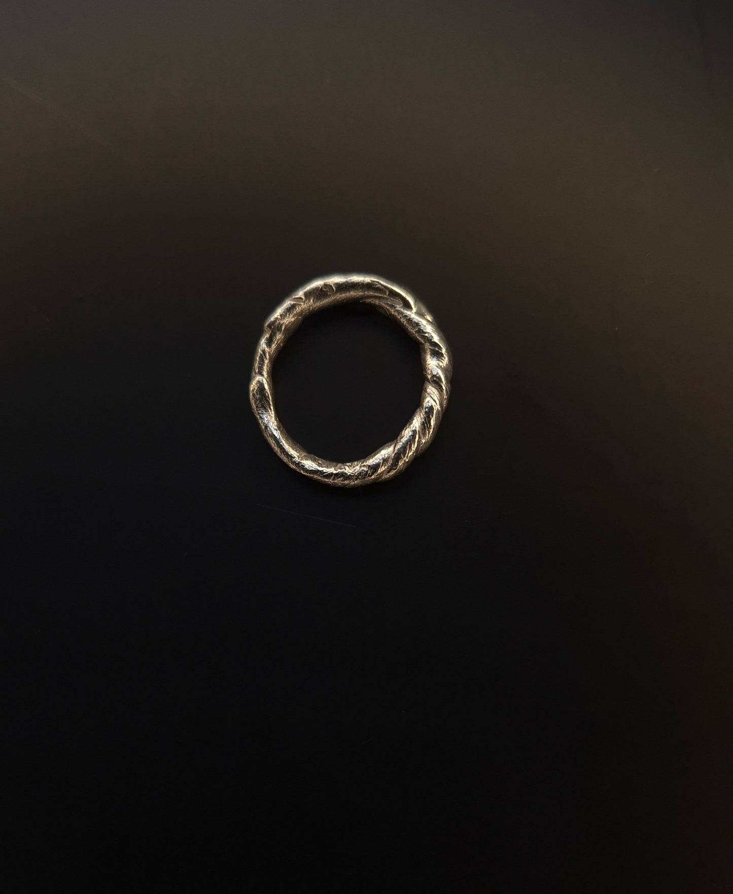 Textural twisted silver ring n°019 size 45