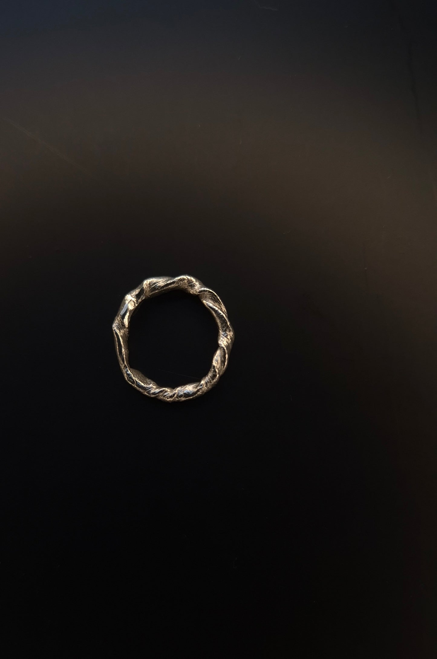Textural twisted silver ring n°021 size 49