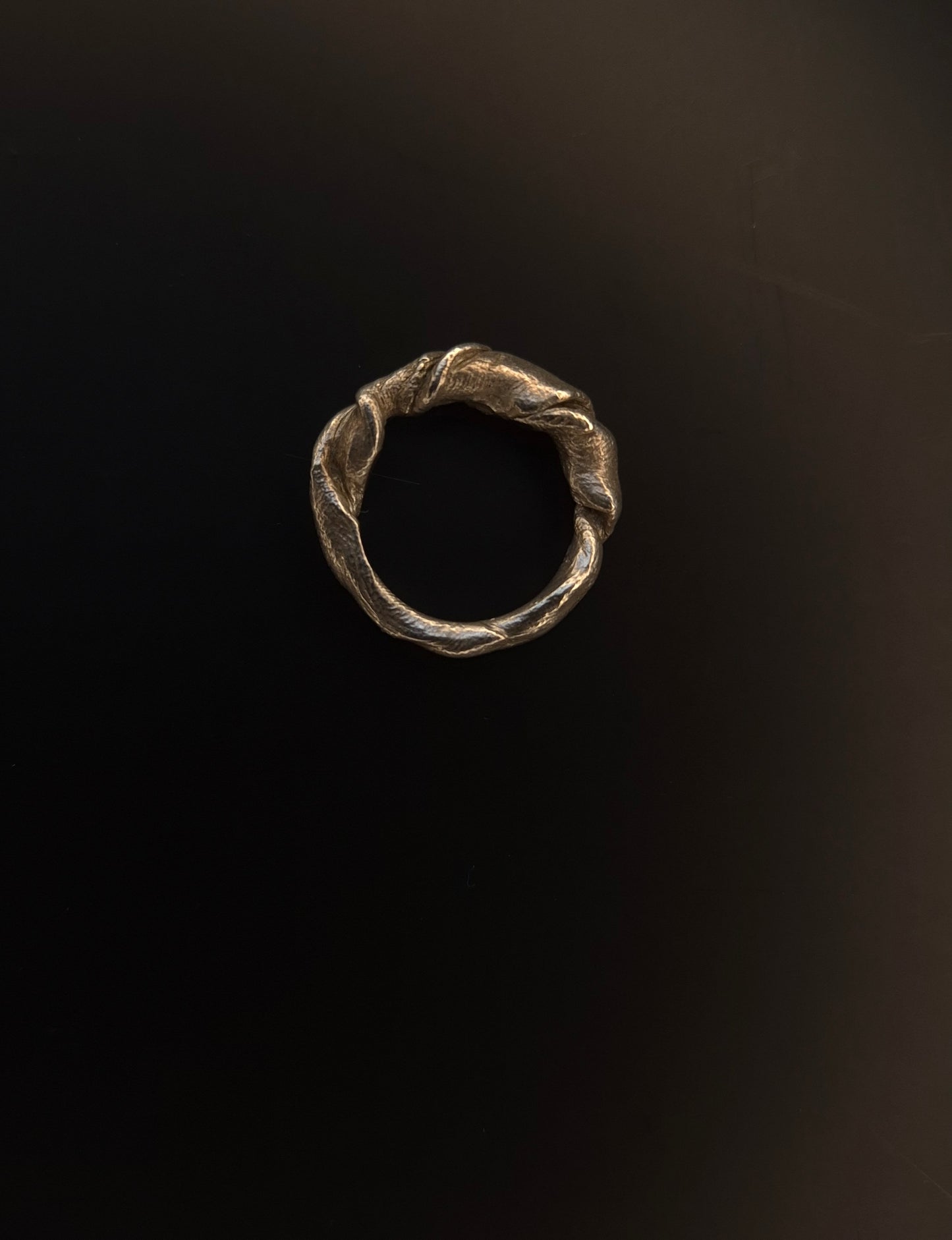 Textural twisted silver ring n°022 size 49