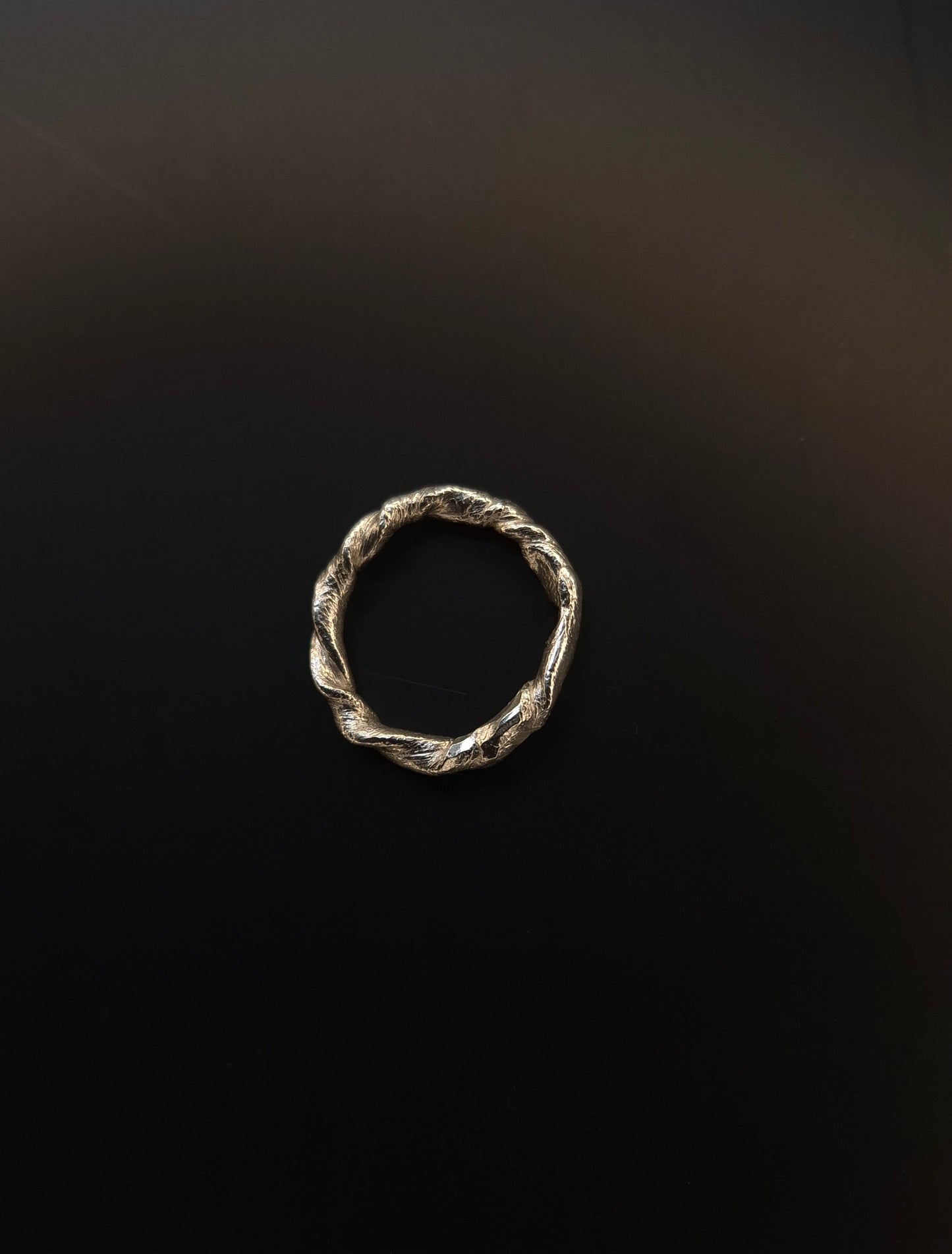 Textural twisted silver ring n°022 size 49