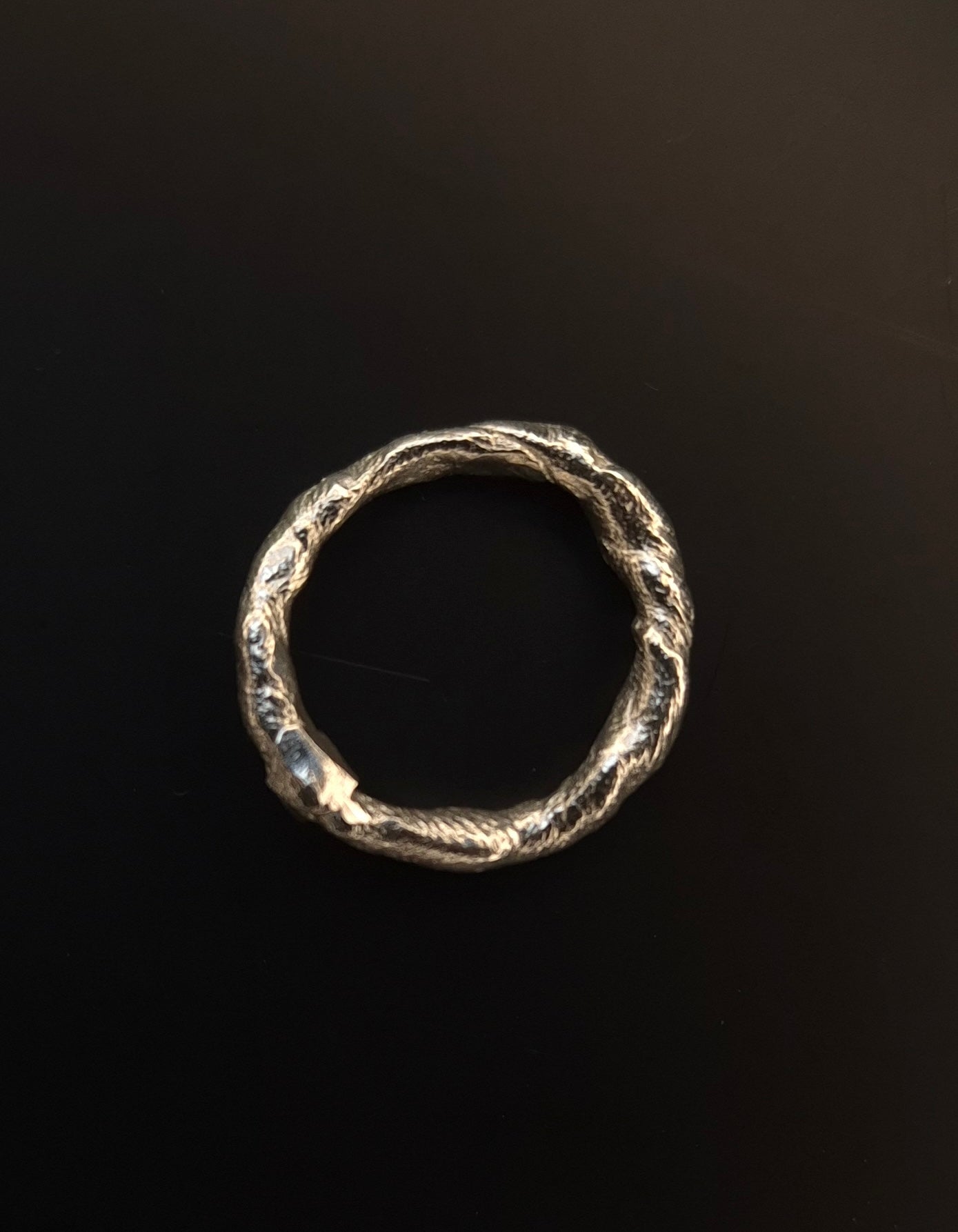 Textural twisted silver ring n°024 size 49