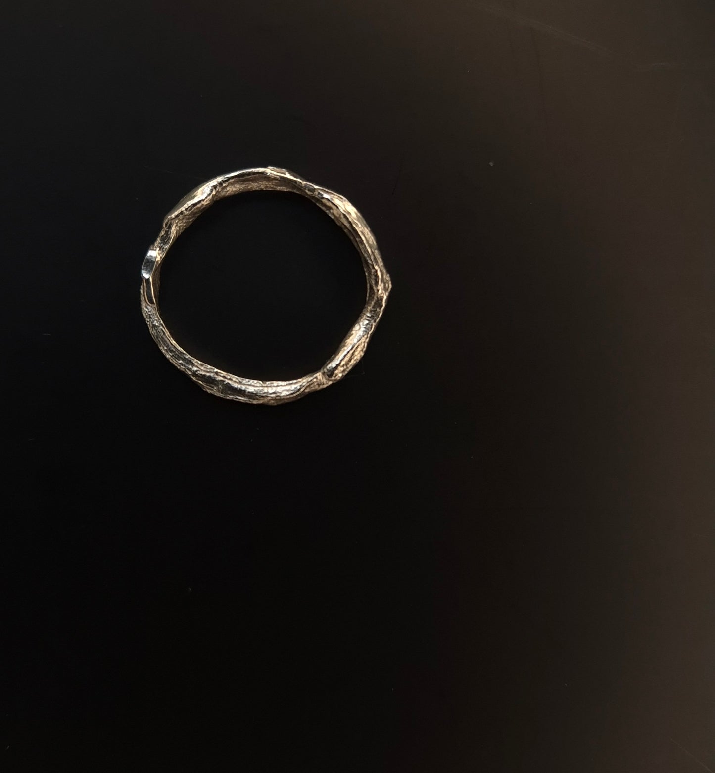 Textural twisted silver ring n°029 size 55