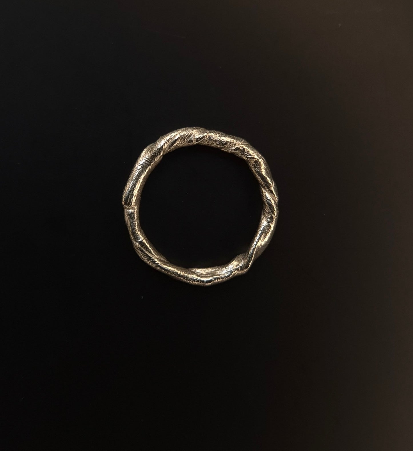 Textural twisted silver ring n°029 size 55