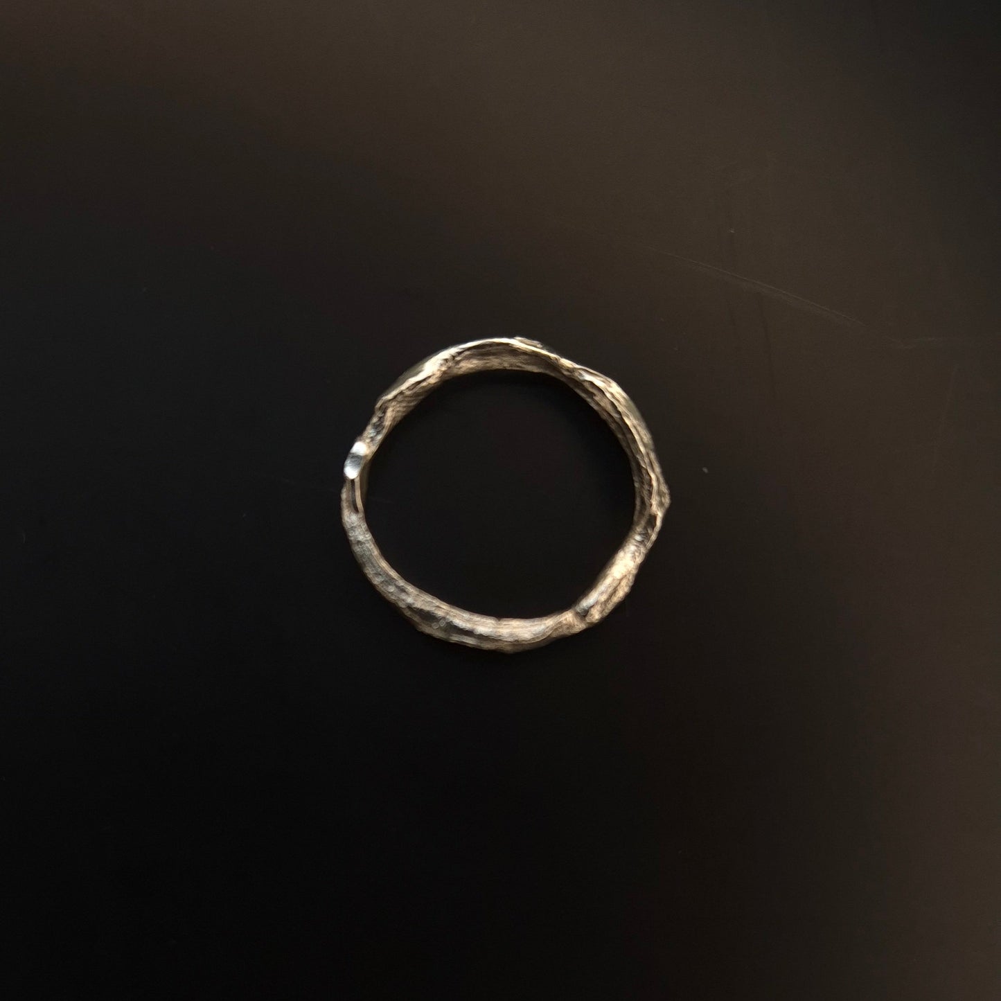 Textural twisted silver ring n°030 size 57