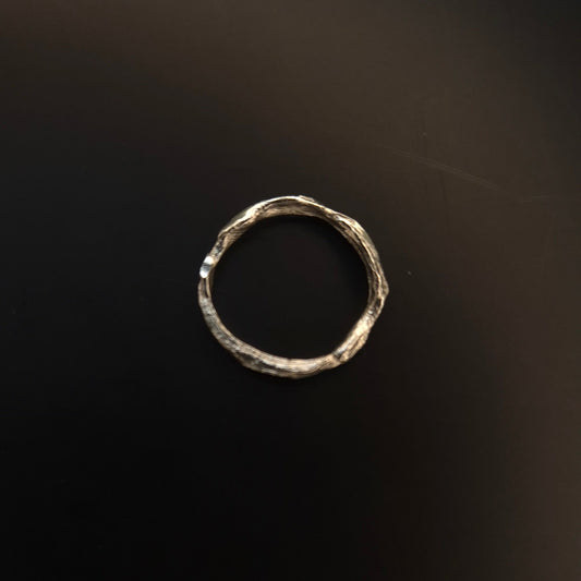 Textural twisted silver ring n°030 size 57