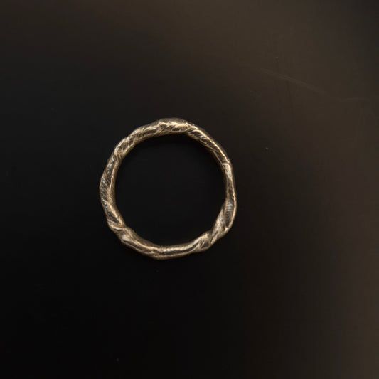 Textural twisted silver ring n°031 size 63