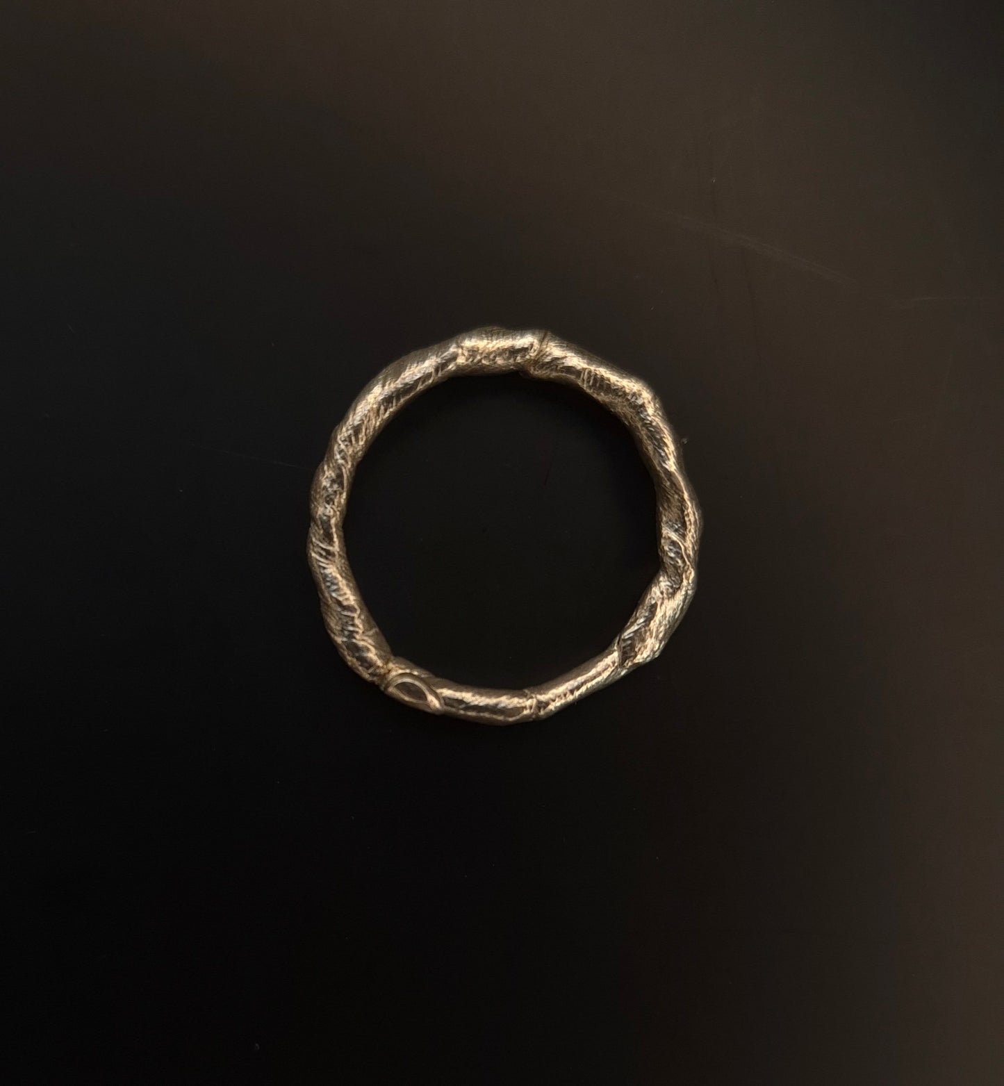 Textural twisted silver ring n°031 size 63