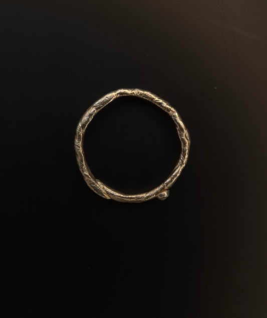 Textural sculpted silver ring n°032 size 64