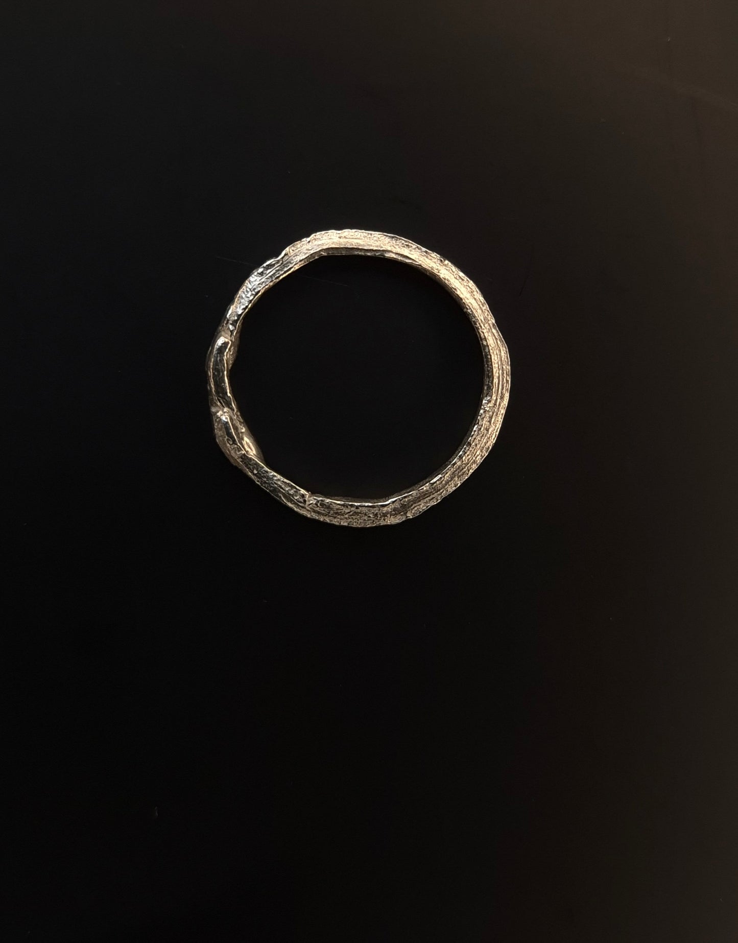 Textural square profile silver ring n°033 size 55