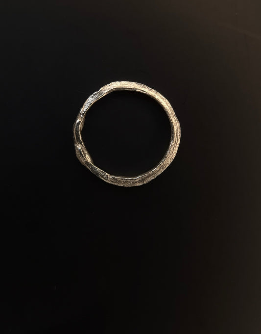 Textural square profile silver ring n°033 size 55
